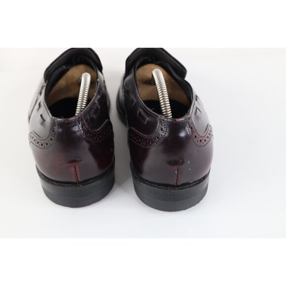 Vtg 70s Streetwear Mens 9.5 3E Leather Wingtips Tassel Loafers Oxblood Red USA main image 10